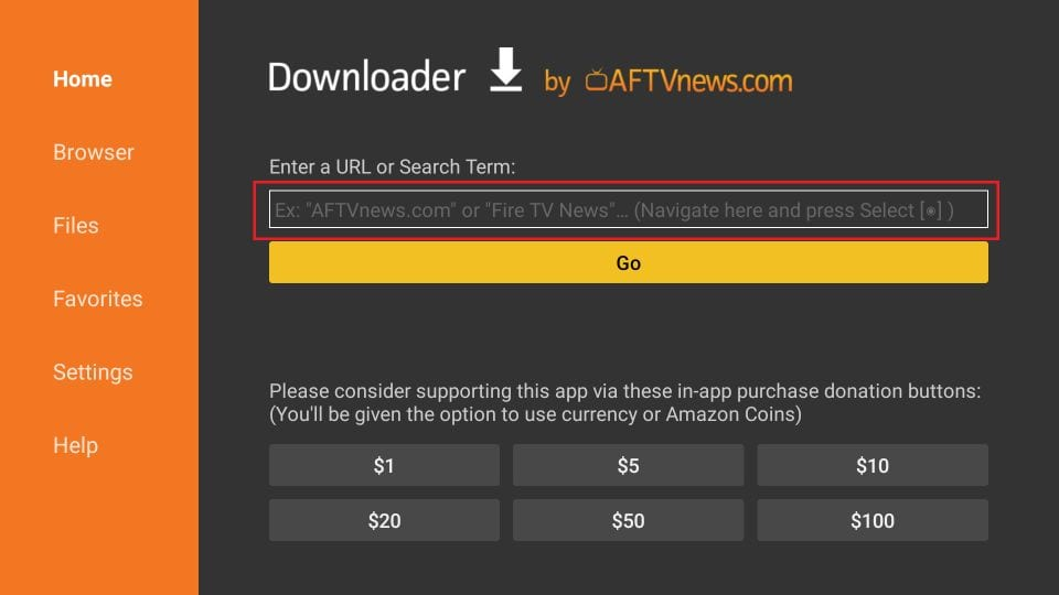 Download apps using Downloader